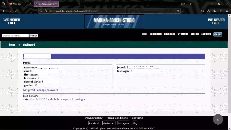 Le tableau de bord (Dashboard).