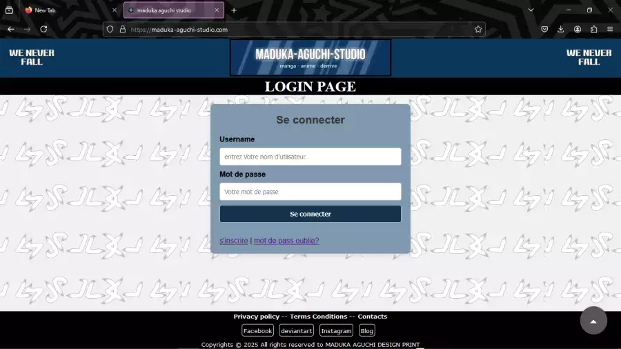La page de login.
